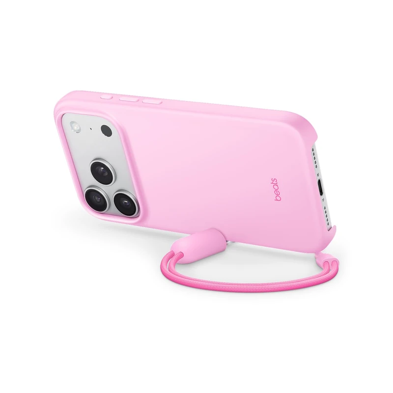 Beats iPhone 17 Pro Kickstand Case with MagSafe & Camera Control, Built in Stand & Lanyard, Matte Finish with Microfibre Lining – Pebble Pink
