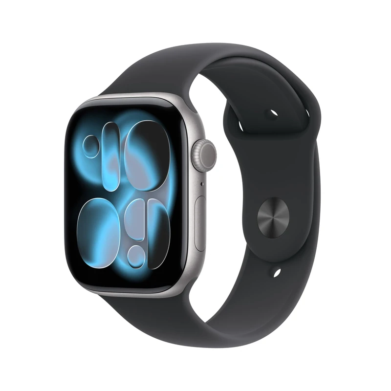 Apple Watch Series 11 GPS 46mm Smartwatch with Space Grey Aluminium Case with Black Sport Band S/M. Sleep Score, Fitness Tracker, Health Monitoring, Always-On Display, Water Resistant