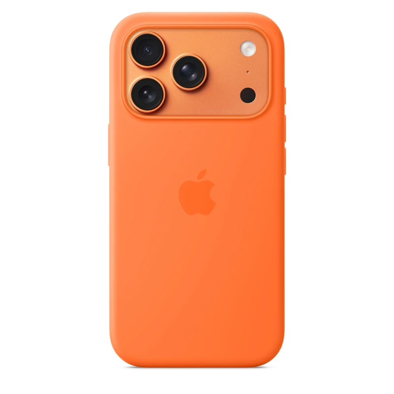 Apple iPhone 17 Pro Silicone Case with MagSafe and Camera Control: Lightweight Phone Case, Wireless Charging Compatible, Smooth Matte Finish; Orange