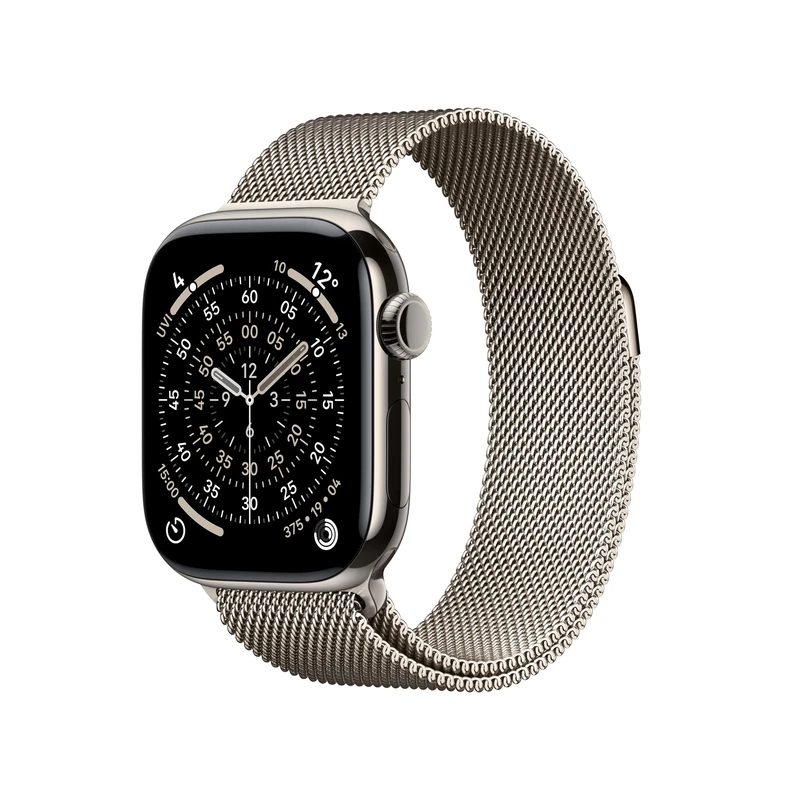 Apple Watch Series 11 GPS + Cellular 46mm Smartwatch with Gold Titanium Case with Light Blush Sport Band S/M. Sleep Score, Fitness Tracker, Health Monitoring, Always-On Display, Water Resistant