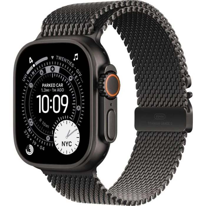 Apple Watch Ultra 3 [GPS + Cellular 49mm] Running and Multisport Smartwatch with Black Titanium Case and Black Milanese Strap, Satellite Communications, Health and Activity Tracking