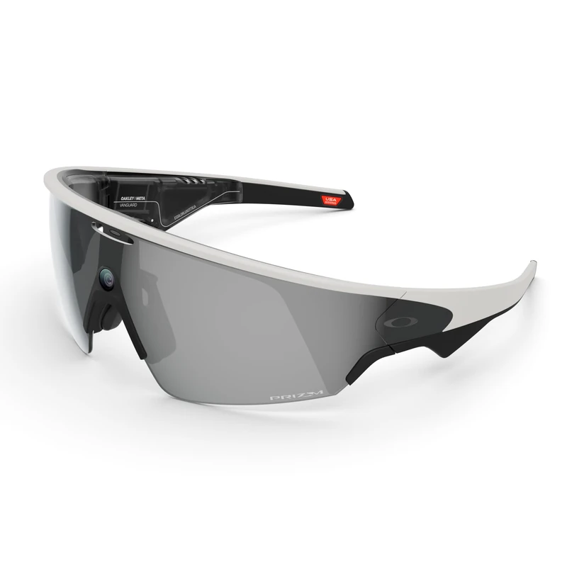 Oakley Meta Vanguard AI Glasses for Men, Women — Performance Sport Eyewear — 12 MP Camera, 3K Ultra HD, Garmin, IP67 Waterproof — White/Prizm™ Black Lenses - Image 1