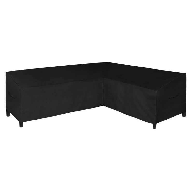Easy-Going Patio L-Shaped Sectional Sofa Cover, 110"X85" Waterproof Heavy Duty Outdoor Garden Furniture Cover with Air Vent (Right Facing, Black)