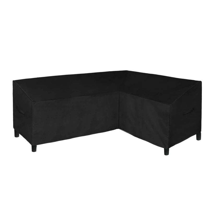 Easy-Going Patio L-Shaped Sectional Sofa Cover, 85"X58" Waterproof Heavy Duty Outdoor Garden Furniture Cover with Air Vent (Right Facing, Black)