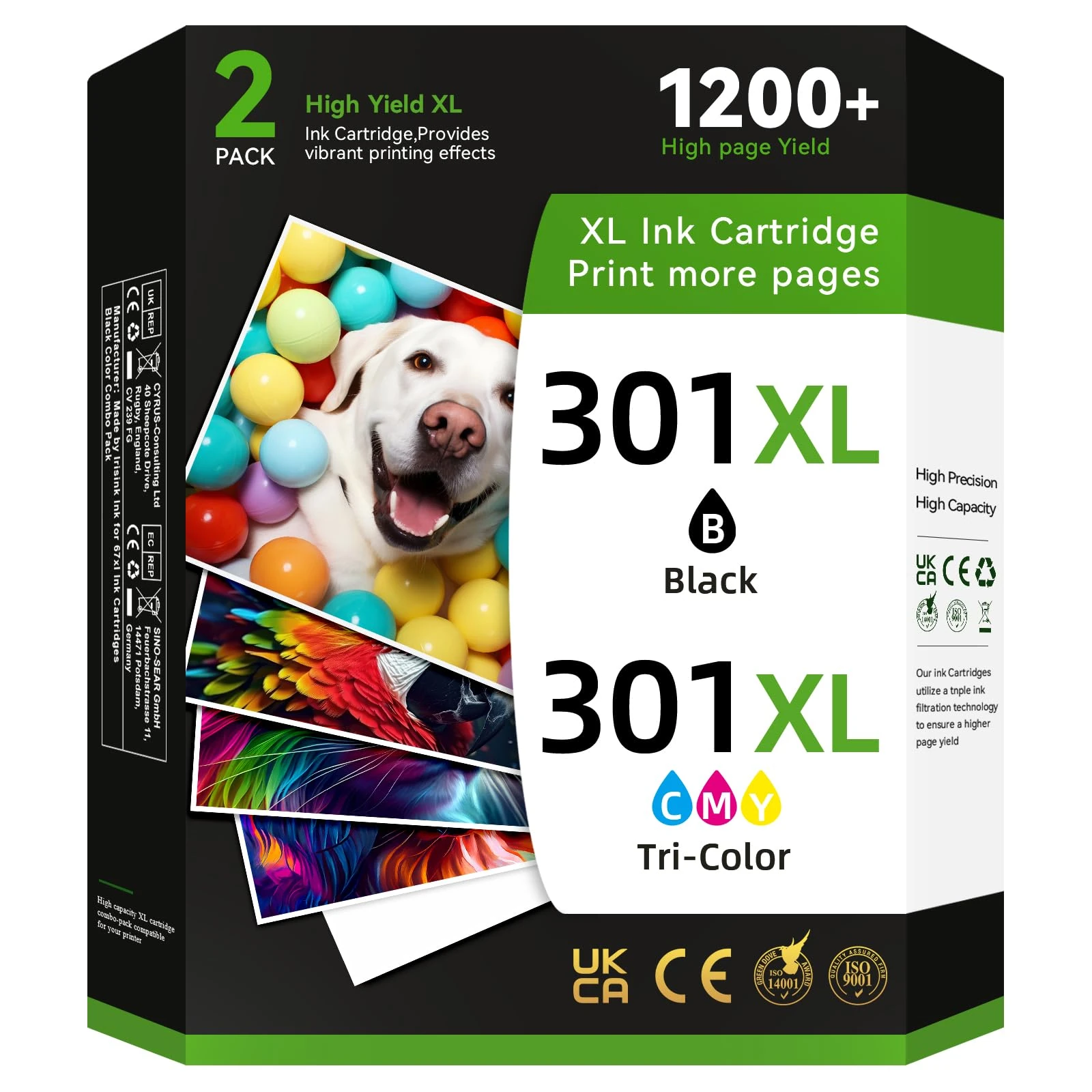 DRPRINTON 301XL Ink Cartridges Combo Pack Remanufactured for HP 301XL Ink Cartridges Black and Colour, 301 XL for HP Envy 4500, 4502, 4507, 5530, DeskJet 2540, OfficeJet 2620 2622 4630 Printers