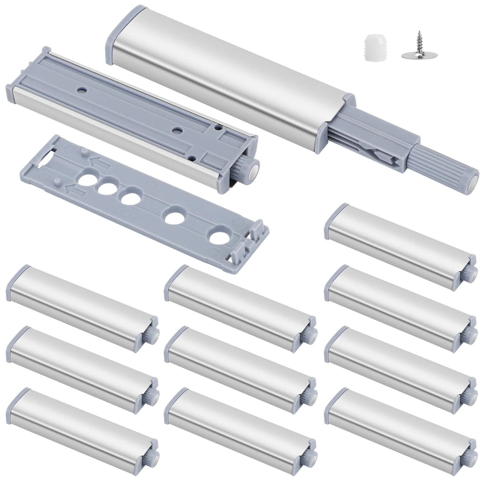 Push to Open Door Catches, 12 Packs Cupboard Push Open Catch Latch Release for Kitchen Closet Door Closing Cabinet Push Open Touch Push Close Drawer Opener Wardrobe Closure Closer