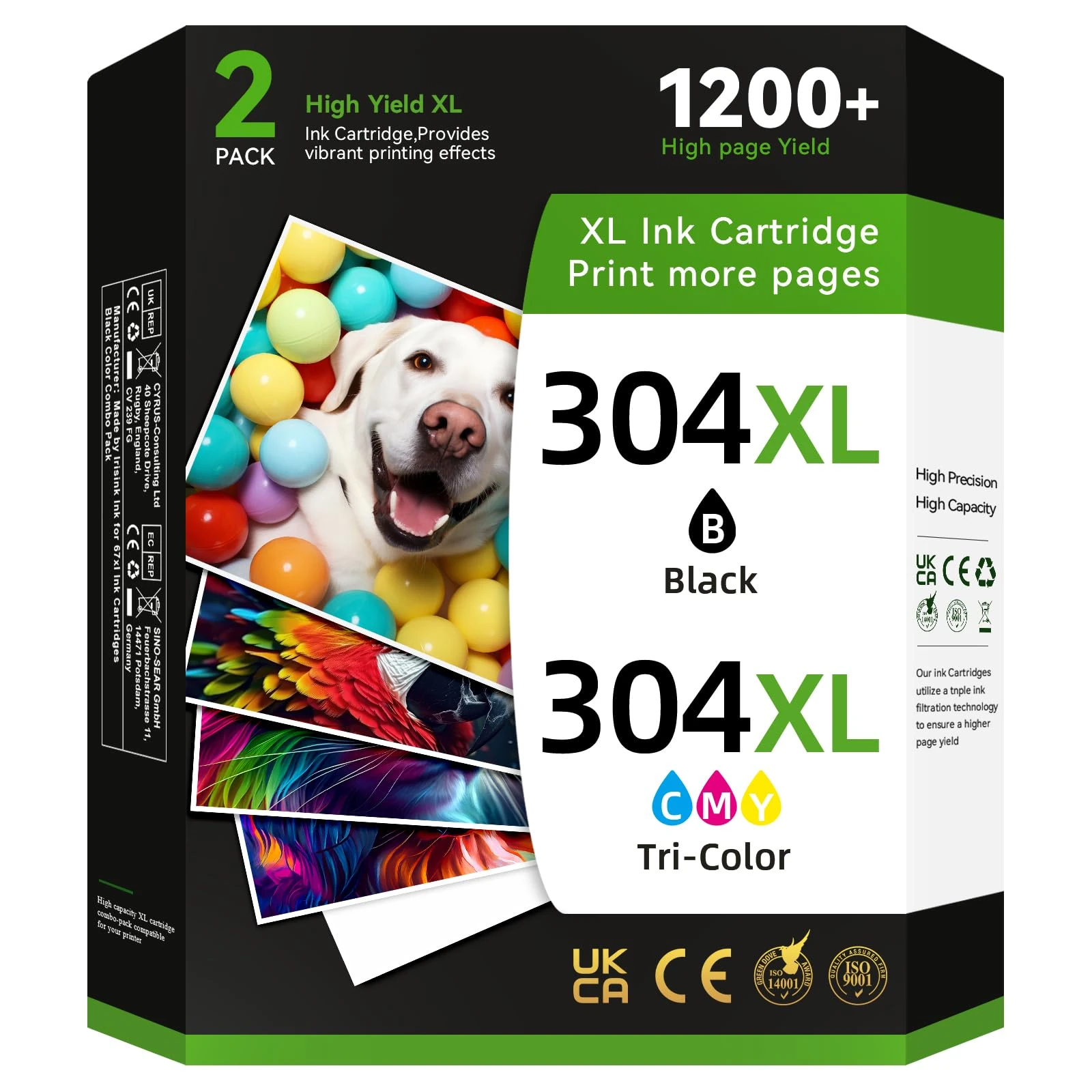 304XL Ink Cartridges Combo Pack Compatible for HP 304 Ink Cartridges Black and Colour for HP Envy 5010, 5020, 5032, 5030, 5000 DeskJet 3760, 3762, 2620, 2600, 2630 Series