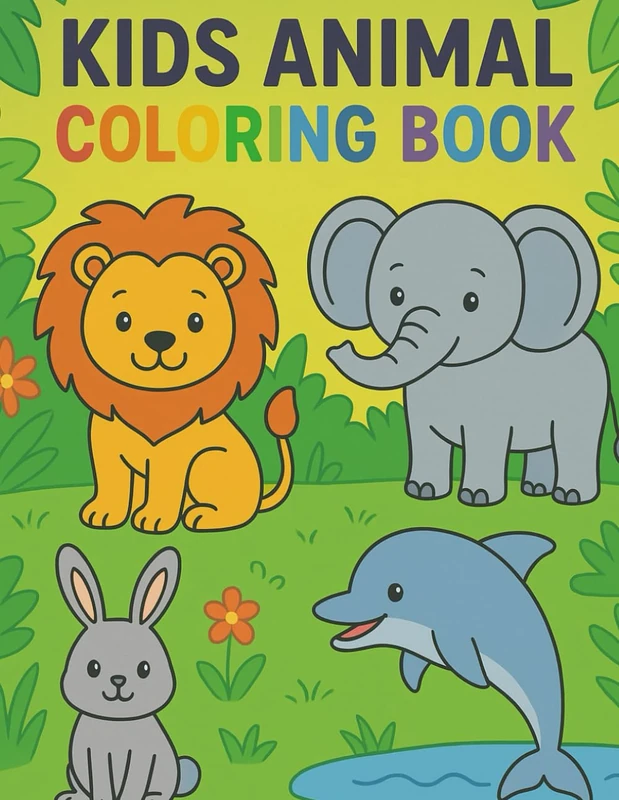 Kids animal coloring book: Animal coloring book