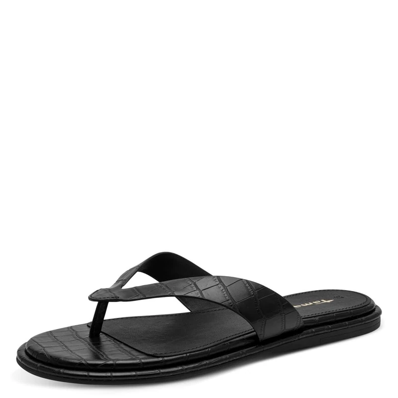 Tamaris Women's toe-post mule flat black 7.5 UK - Image 1