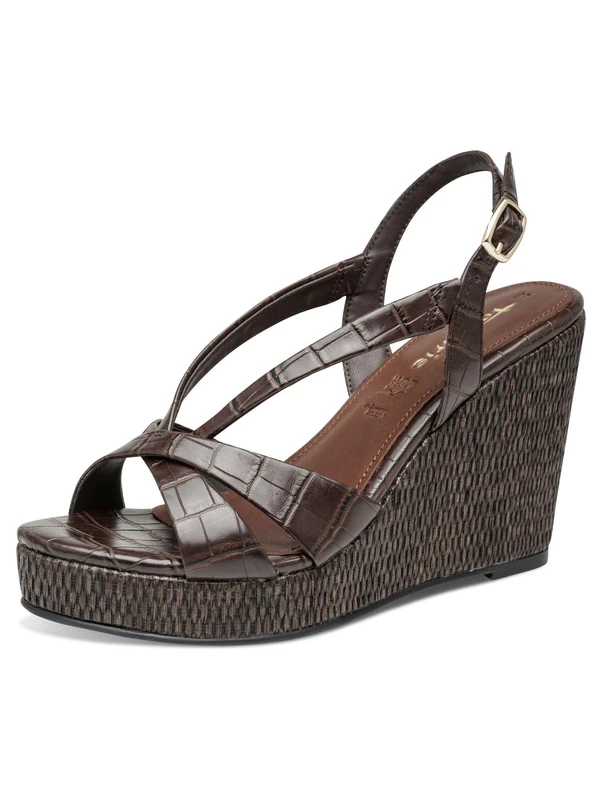 Tamaris Women’s sandal with wedge heel brown 5.5 UK