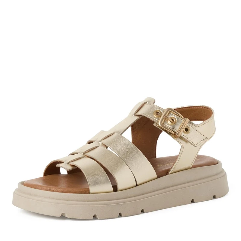 Tamaris Women’s sandal with wedge heel metallic 5 UK