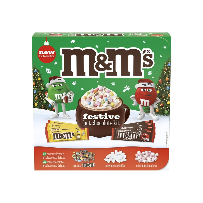 M&M’s Hot Chocolate Station | Gift Set Featuring M&M's Instant Chocolate Sachets & 3 Toppings | Customise Your Own Hot Chocolate Experience | Pack of 1