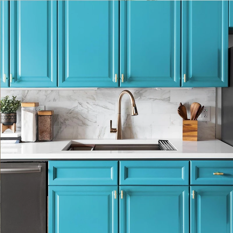 Ambiance Sticker Waterproof Self-Adhesive Vinyl Roll for Kitchen Cupboard Doors Wall Sticker - Sky Blue - H5000 x L60 cm