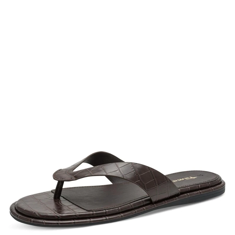 Tamaris Women's toe-post mule flat brown 5.5 UK