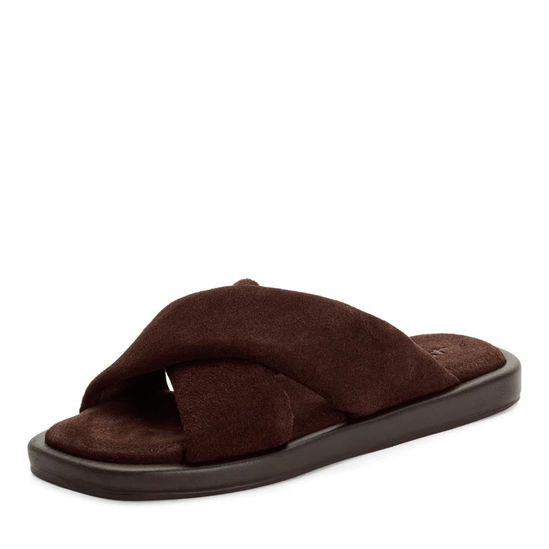 Tamaris Women's leather mules flat brown 5 UK
