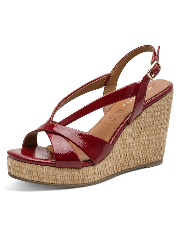 Tamaris Women’s sandal with wedge heel red 5 UK - Image 1