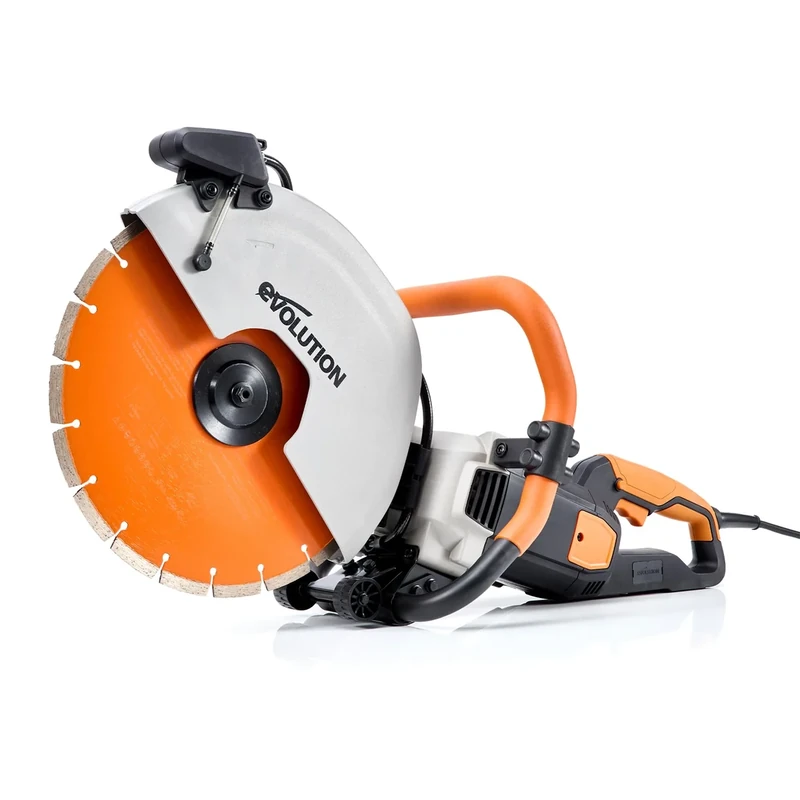 Evolution Power Tools R350DCT Concrete Saw, Cut Off Saw, for Cutting Concrete, Stone, Brick, Roof Tile & More, 350mm Electric Disc Cutter, Premium Diamond Blade, 110V, 350mm, 2700W