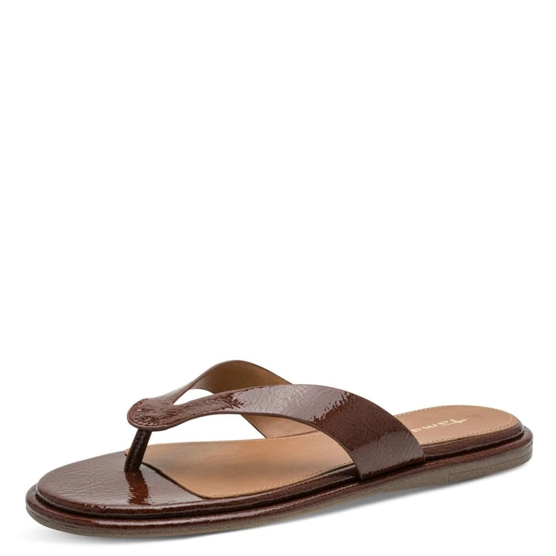 Tamaris Women's toe-post mule flat brown 6.5 UK - Image 1