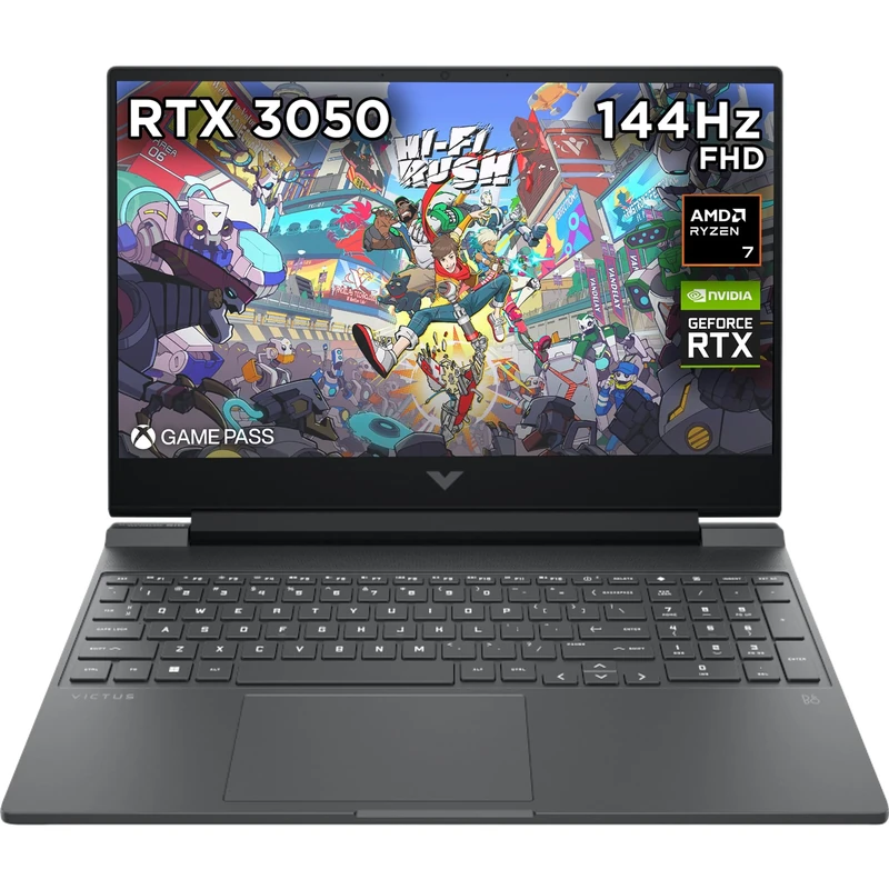 HP Victus 15.6" Gaming Laptop | AMD Ryzen 7 7445H Processor | 16GB RAM | 512 GB SSD | NVIDIA GeForce RTX 3050 | 144Hz FHD IPS Anti-glare Display | Windows 11 | AMD FreeSync | Fast charge | 15-fb3004sa