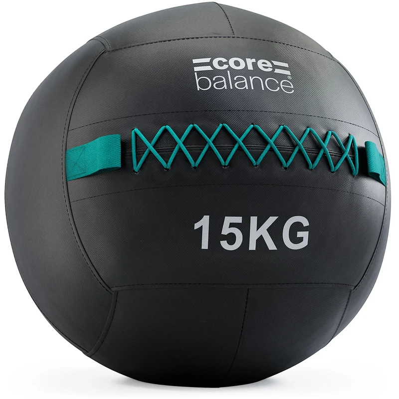 Core Balance Wall Ball 15kg, Weighted Exercise Ball for Dynamic Home, Gym & HIIT Workouts, Build Strength, Power, Endurance & Cardio Fitness, Heavy Duty PVC, Comfortable Grip, Balanced Weight, 35cm