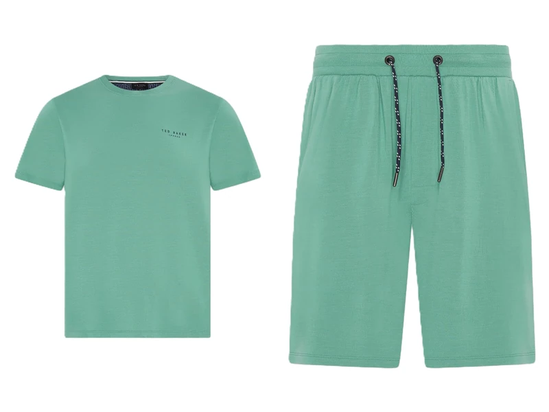 Ted Baker Men's Modal T Shirt and Short Set Pajama, Mint, S