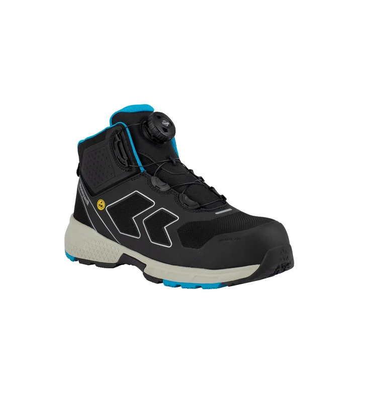 Oliver Agile Runner Mid Blue FLS 6552400 Unisex Safety Shoes with Fast Lacing System, Composite Toe Cap, ESD Protection, HEELguard, Size 8, 6552400-42