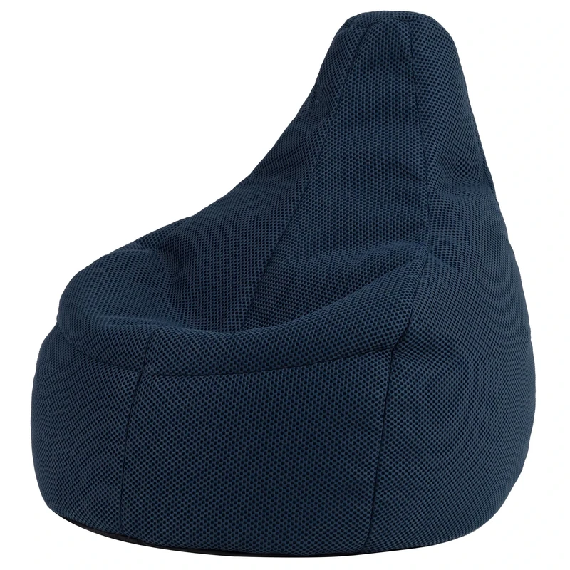 icon Performance Mesh Gaming Bean Bag Chair, Navy Blue, Large Adult Bean Bag with Filling Included, Comfy Chair, Bedroom Furniture, Gamer Gifts, Gaming Room, Gaming Room Accessories