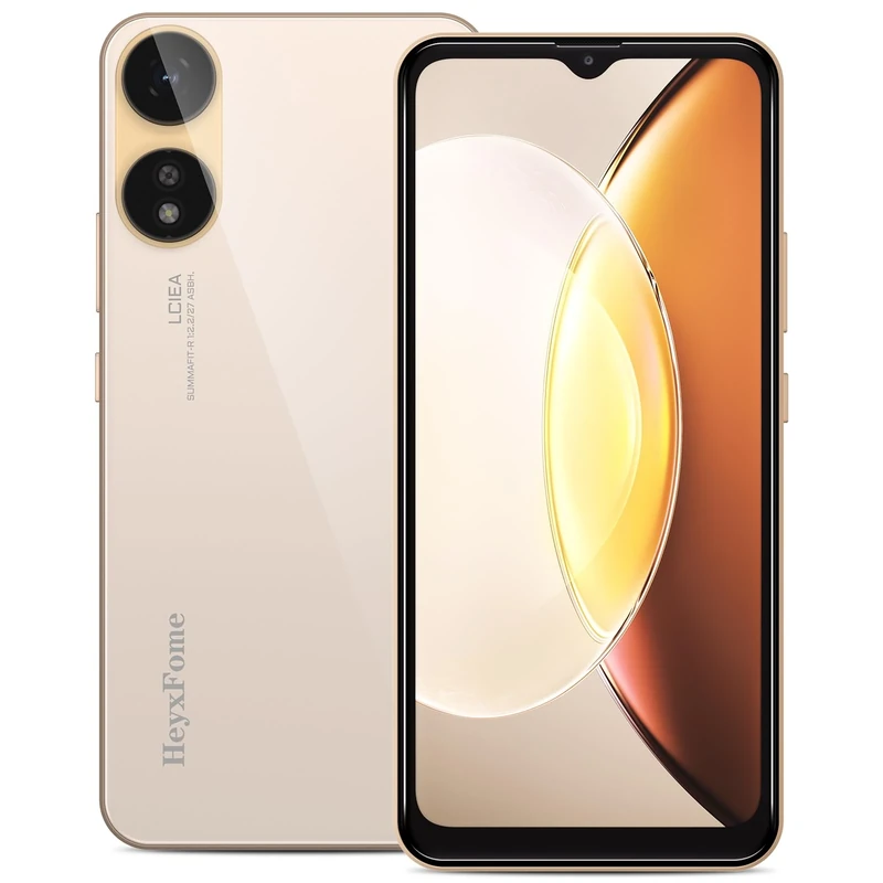 HeyxFome Mobile Phones, 2GB+16GB/SD 256GB Octa Core, Android 10 Phone, 6.56" HD+ Display Smartphone, 16MP Main Camera, 4G Dual SIM Free Unlocked Smart Phone, Face Unlocked, GPS (Gold)