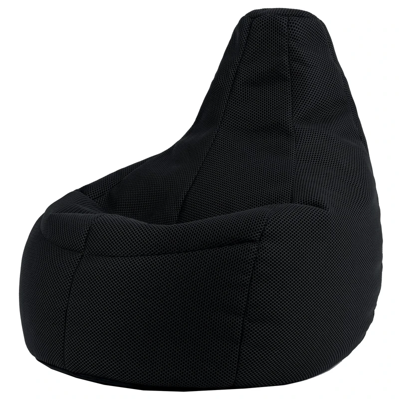 icon Performance Mesh XL Gaming Bean Bag Chair, Black, Large Adult Bean Bag with Filling Included, Comfy Chair, Bedroom Furniture, Gamer Gifts, Gaming Room, Gaming Room Accessories