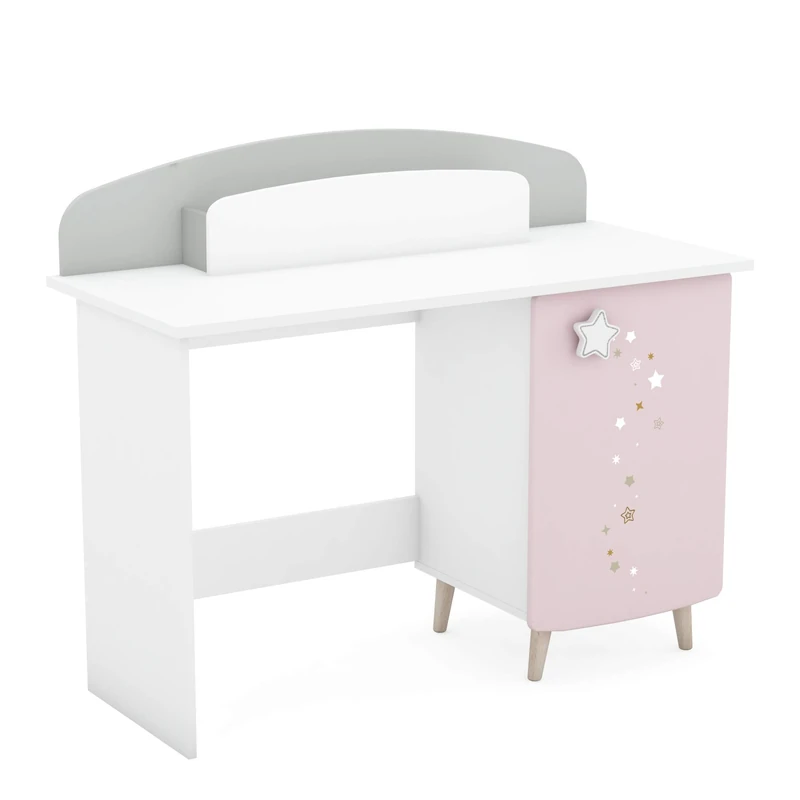 Baby Girl Desk with Stars - Practical Storage - Non Toxic Paint - Small Desk (113cm) Perfect for a Children's Room - Image 1