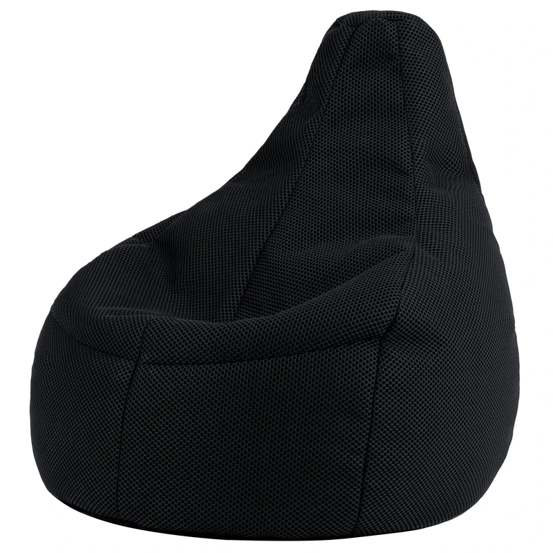 icon Performance Mesh Gaming Bean Bag Chair, Black, Large Adult Bean Bag with Filling Included, Comfy Chair, Bedroom Furniture, Gamer Gifts, Gaming Room, Gaming Room Accessories