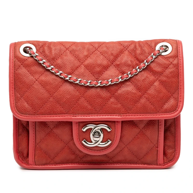 Chanel Pre-Loved Small Caviar French Riviera Flap Shoulder Bag
