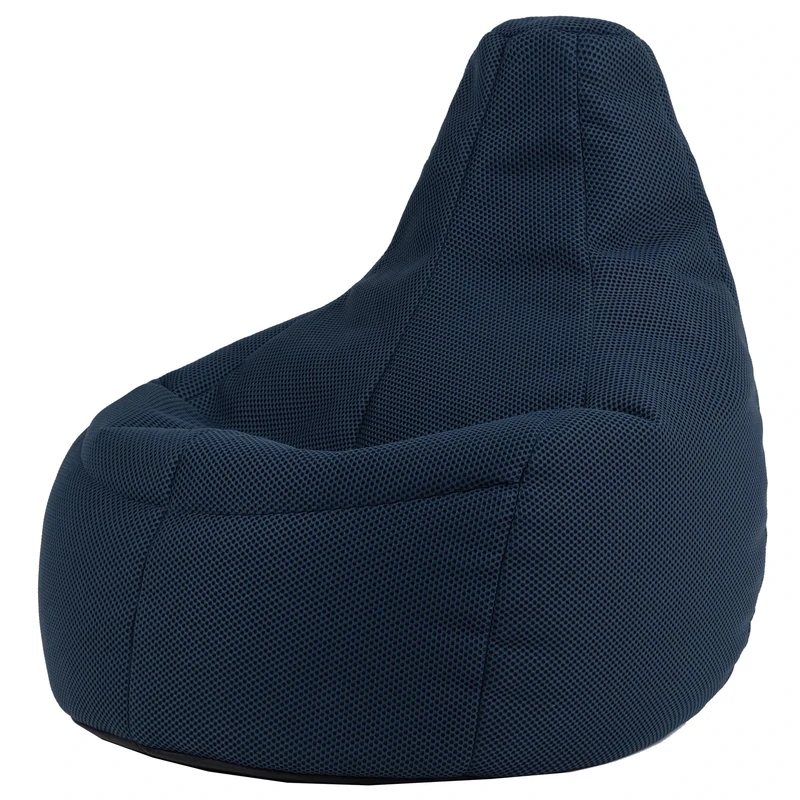 icon Performance Mesh XL Gaming Bean Bag Chair, Navy Blue, Large Adult Bean Bag with Filling Included, Comfy Chair, Bedroom Furniture, Gamer Gifts, Gaming Room, Gaming Room Accessories