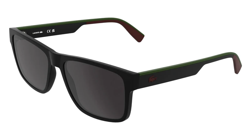 Lacoste Men's Sunglasses L6076S - Matte Black with Solid Grey Lens