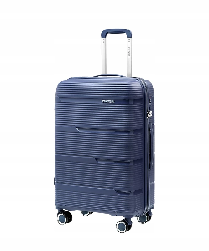 PUCCINI Casablanca Suitcase, Hand Luggage (M/L/XL) Hard Case Polypropylene Travel Suitcase with 4 Spinner Wheels, Combination Lock, Lightweight and Robust, Sturdy Telescopic Handle, Cross Straps - Image 1