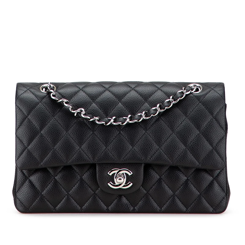 Chanel Pre-Loved Medium Classic Caviar Double Flap Shoulder Bag