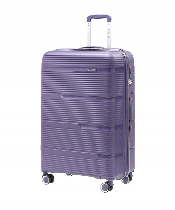 PUCCINI Casablanca Suitcase, Hand Luggage (M/L/XL) Hard Case Polypropylene Travel Suitcase with 4 Spinner Wheels, Combination Lock, Lightweight and Robust, Sturdy Telescopic Handle, Cross Straps - Image 1
