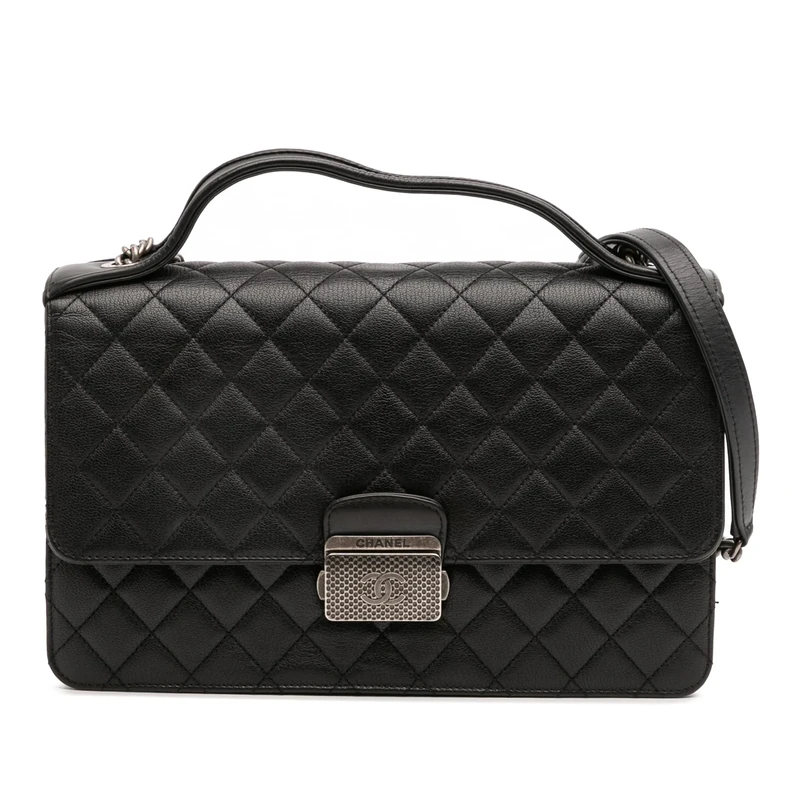 Chanel Pre-Loved Medium Quilted Goatskin CC University Flap Shoulder Bag