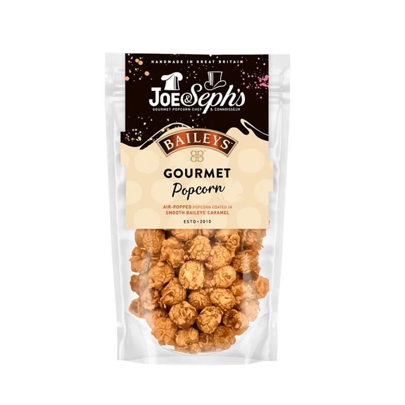 Joe & Sephs Bailey's Popcorn (1 x 70g) | Gourmet Air-Popped Popcorn, Handmade in UK All Natural Ingredients