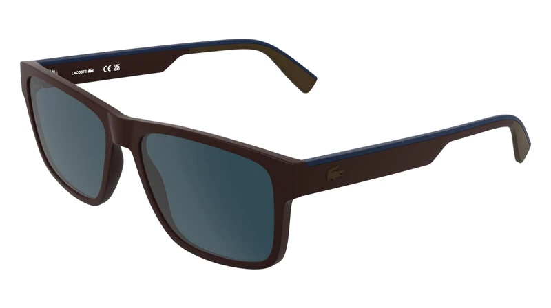 Lacoste Men's Sunglasses L6076S - Matte Burgungy with Solid Blue Lens