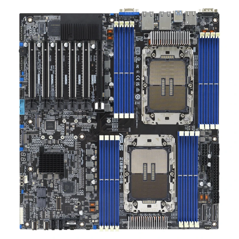 ASUS Z13PE-D16 Server Motherboard Socket Intel LGA 4677 (E-ATX, Intel Xeon, Supports up to 3 PCIe Cards, 16x DDR5 4700 RDIMM for up to 4TB RAM, Dual M.2 with PCIe 5.0 x4, Dual Intel 10Gbps LAN)
