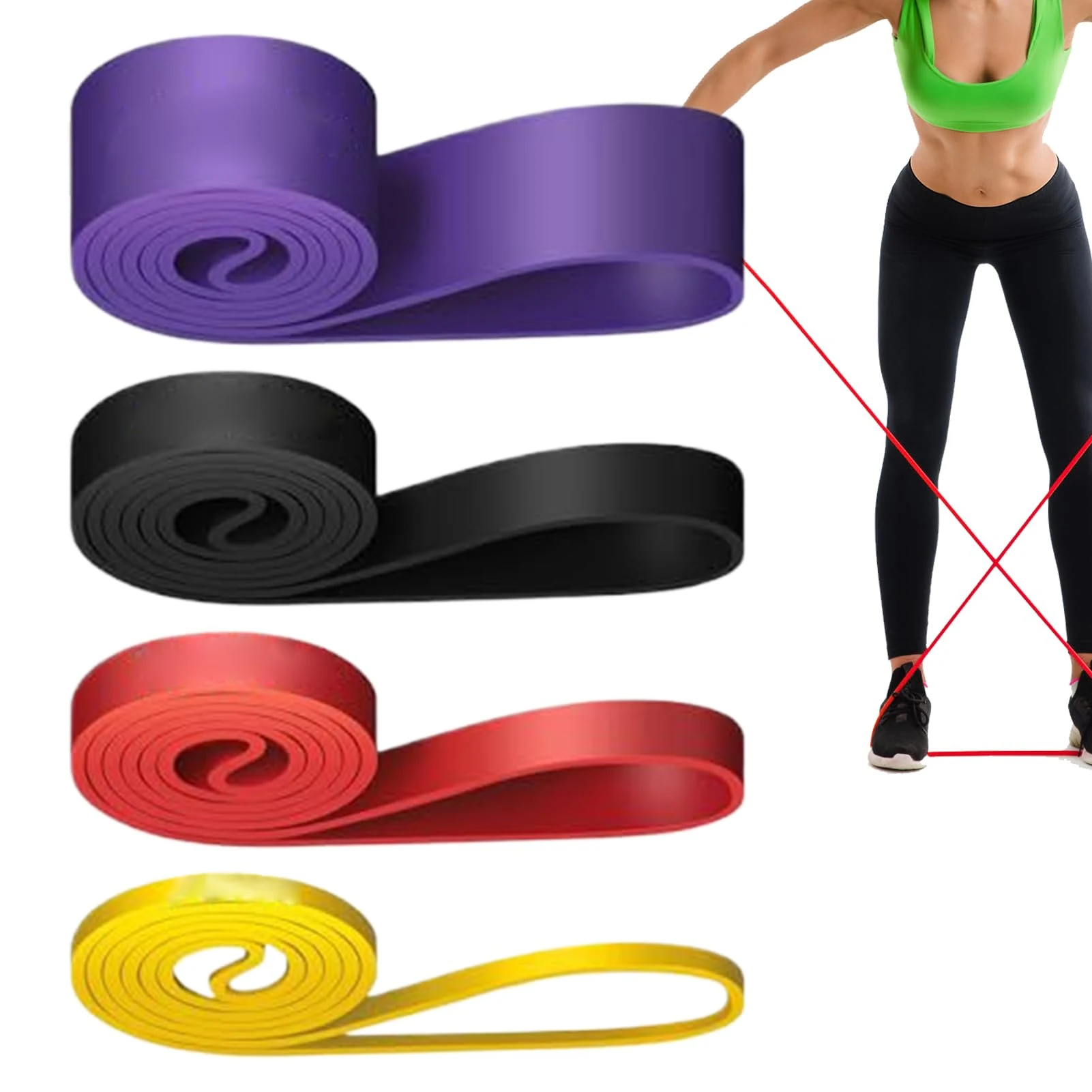 Generico 4 Piece Pull Up Auxiliary Belt for Gym Home Office Apartment Hotel Outdoor Travel Trafficing Professionals Players Athletes Principia