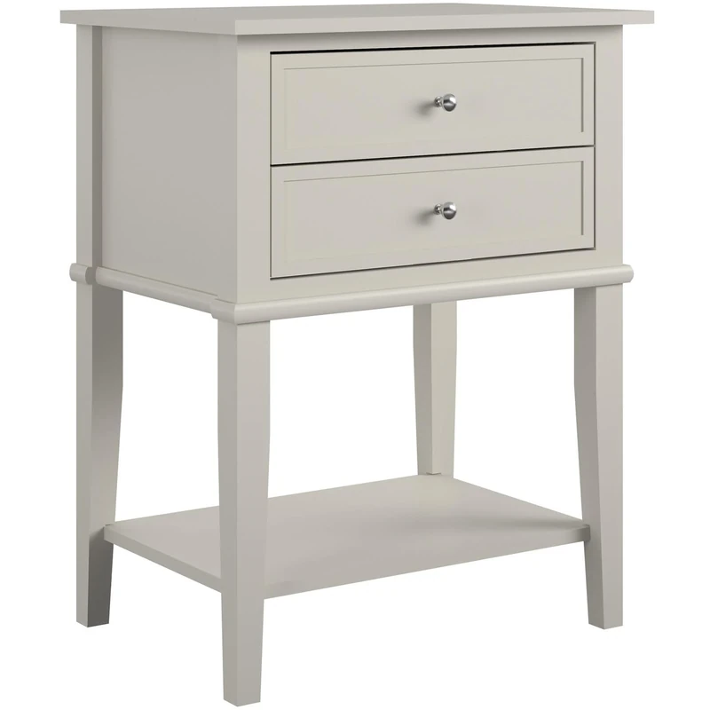 Franklin Accent Table with 2 Drawers Taupe