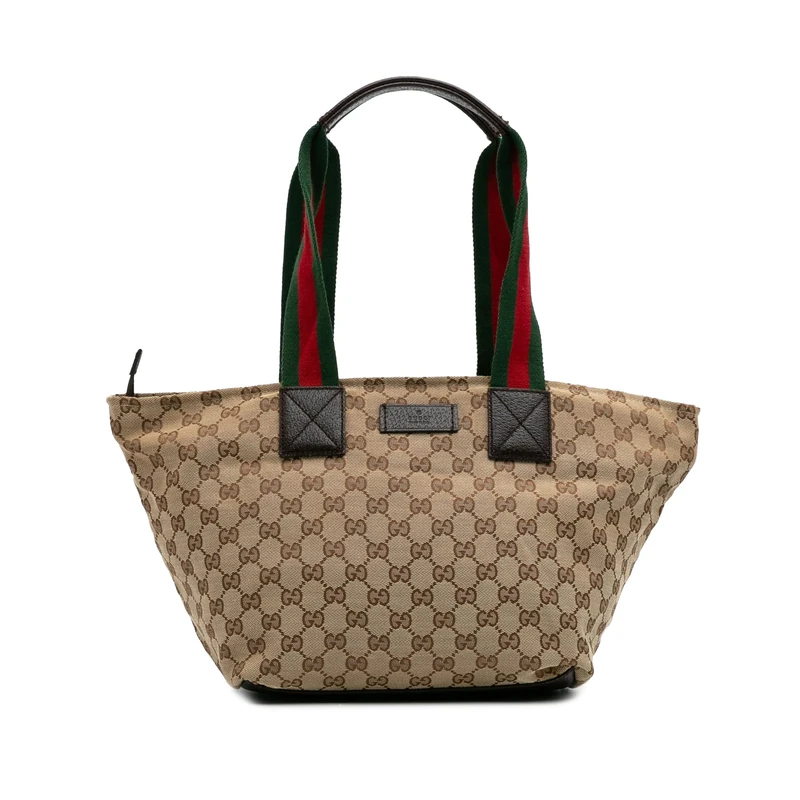 Gucci Pre-Loved GG Canvas Web Tote