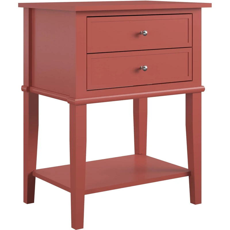 Franklin Accent Table with 2 Drawers Terracotta