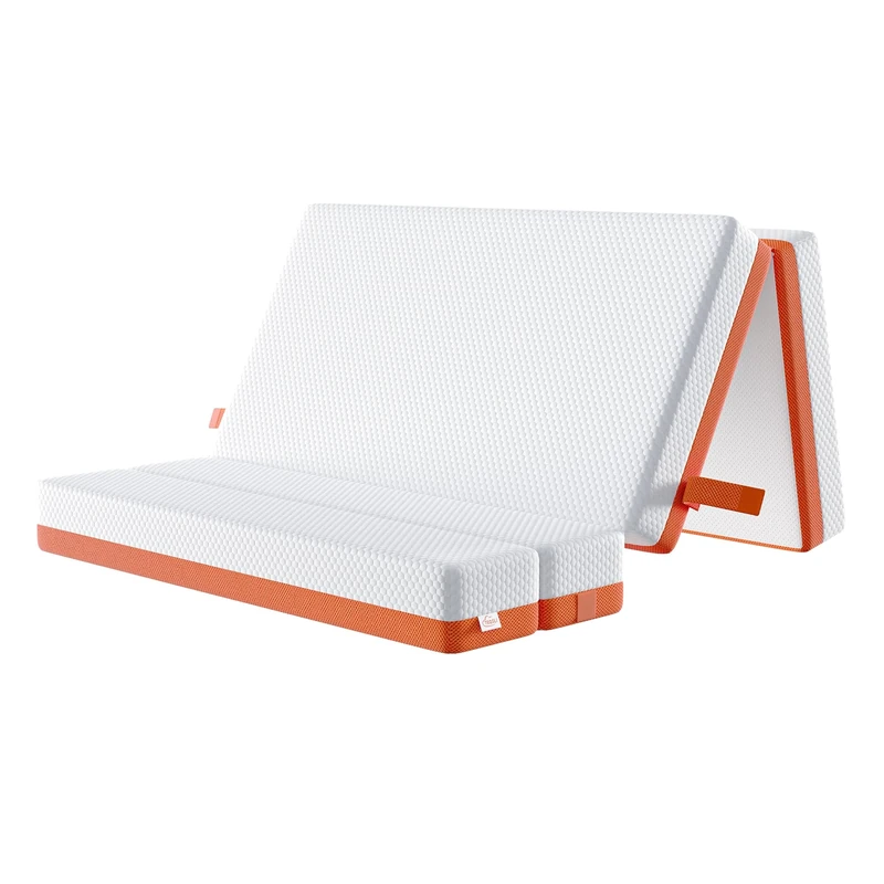 TEQSLI Folding Mattress, 10cm Small Double Foldable Mattress, Memory Foam with Removable Washable Cover, for Guest Sofa Bed, Camping, Travel (120x190x10cm)