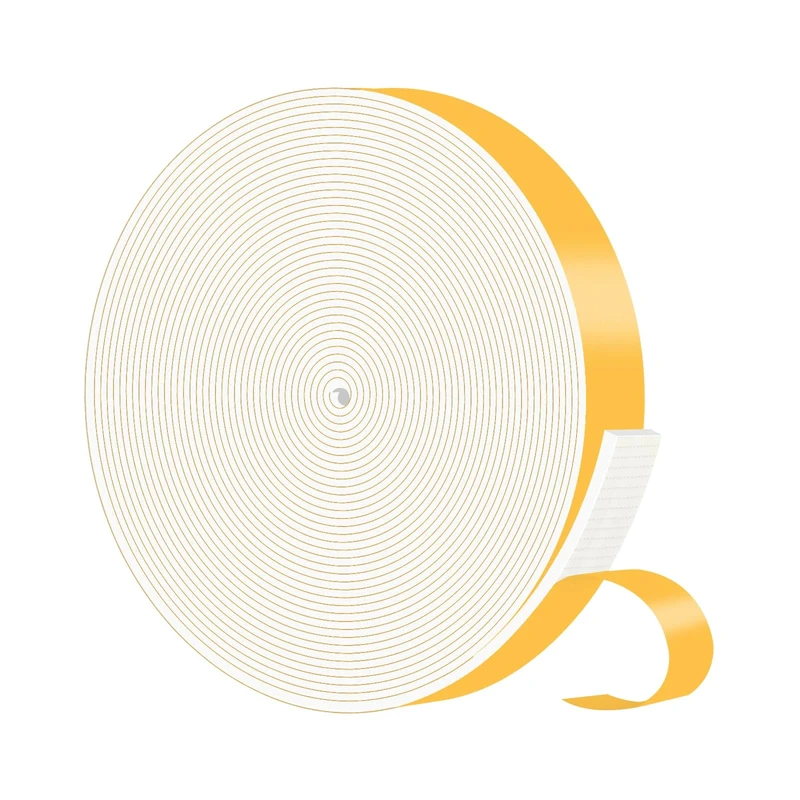 Weather Strip,Foam Weather Stripping,Strong Adhesive, Lightproof, Soundproof Foam,Seal Strip for Door Frame,Window Frame,Sliding Door (White,25mm x 1.5mm x 10M)