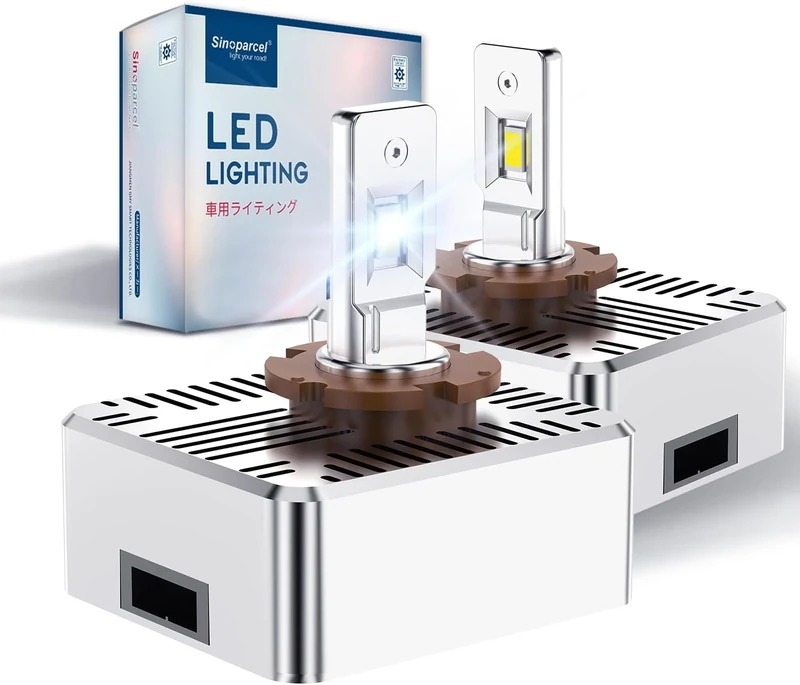 Sinoparcel D5S LED Headlight Bulb - 35W 6000K, Whiter and Brighter D5S LED Bulb for Stock Xenon Replacement, HID Conversion Kit, Pack of 2