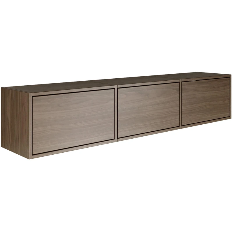 Selsey TV Lowboard - Colour Wisconsin Walnut Modern TV Chest of Drawers 150 x 30 x 30 cm (W x D x H) TV Base Cabinet for Living Room Cabinet with Flaps Push to Open Lowboard Hanging TV Cabinet Wall
