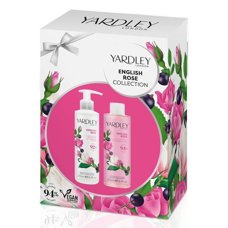 Yardley London Body Wash & Lotion Collection - English Rose Essence for Women, Luxury Feel & Timeless British Scent Self Care, Body Wash & Lotion Set with Elegance & Freshness for Gifting